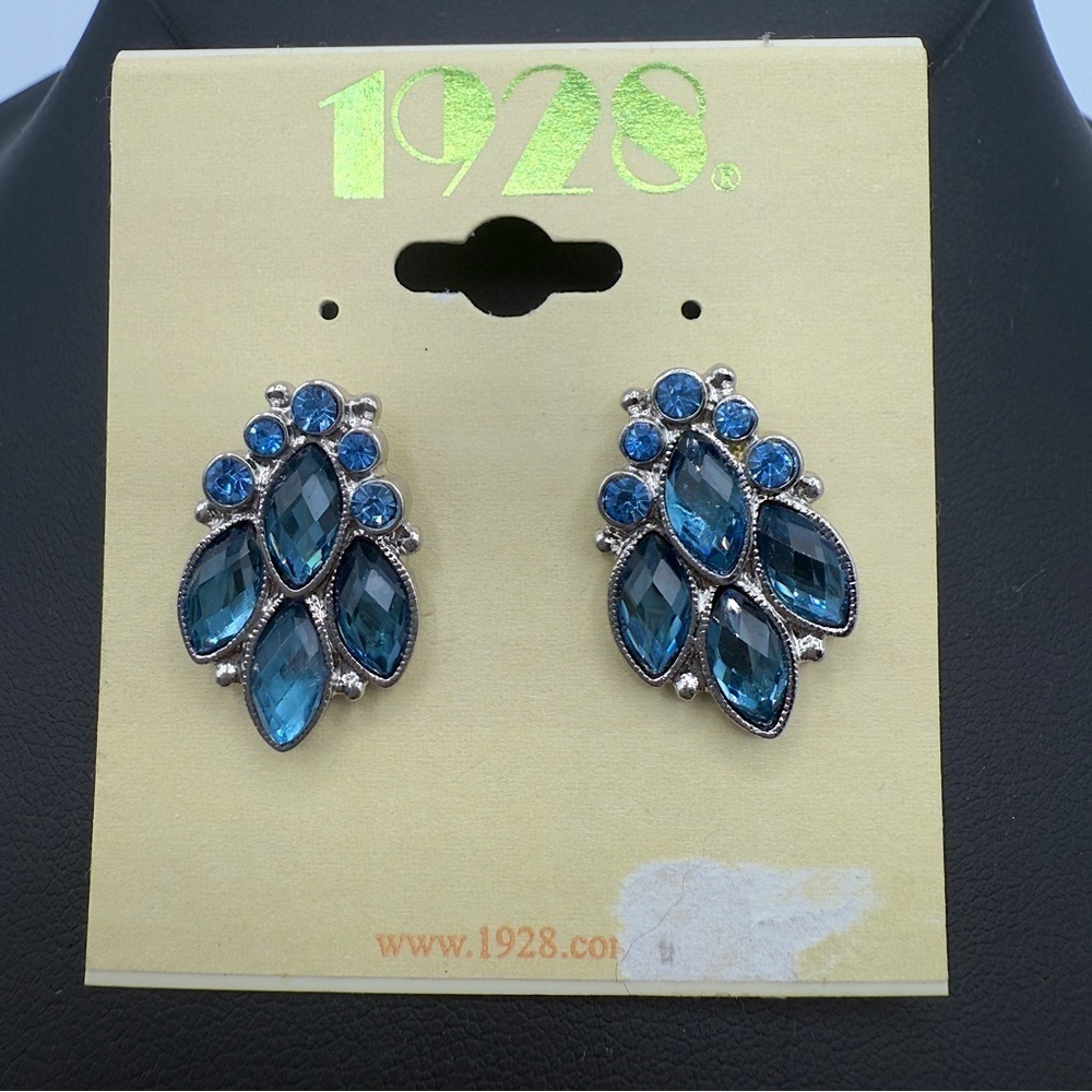 1928 Blue Silver Women's Earrings - NWT